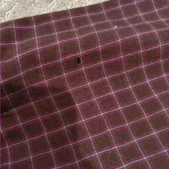 Vintage Maroon Pendleton plaid pattern button up wool medium - Picture 10 of 16